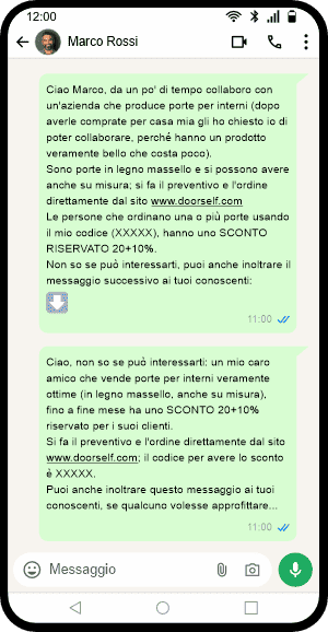Condividi il tuo coupon su WhatsApp